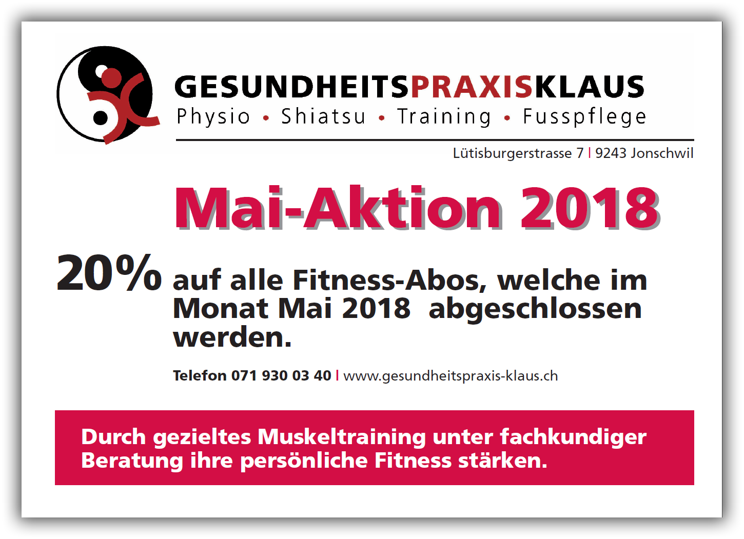20180509 Gesundheitspraxis Klaus jonschwil Aktion Mai 2018